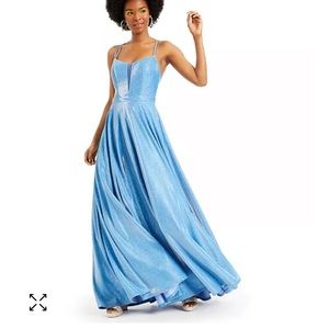 City Studio’s Jeweled-Back Shimmer Gown Cinderella Dress